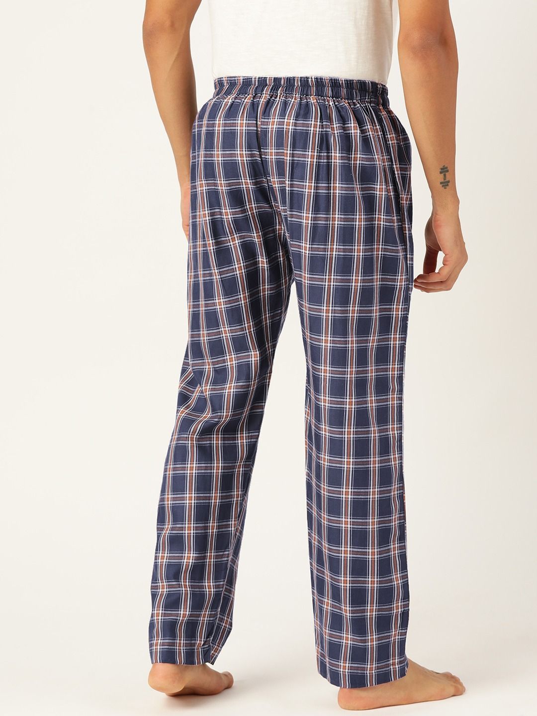 Trendy White Checked Trouser Pant