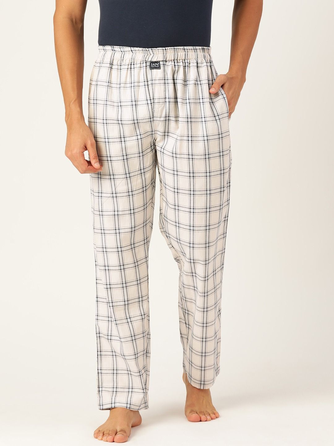 Grey Checked Premium Cotton Lounge Pant Pajama Online In India
