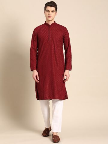 Maroon Chikan Embroidered...
