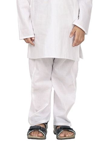 Kids White Cotton Pyjama