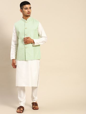 White And Green Banarasi...