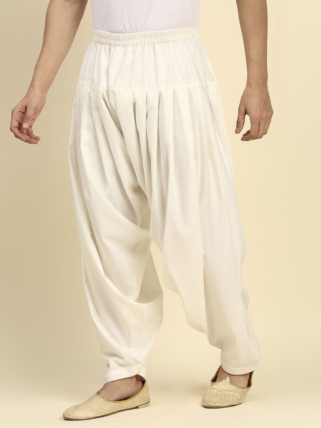 Cream Patiala Salwar for Men | Buy Beige Silk Cotton Dhoti Patiala ...