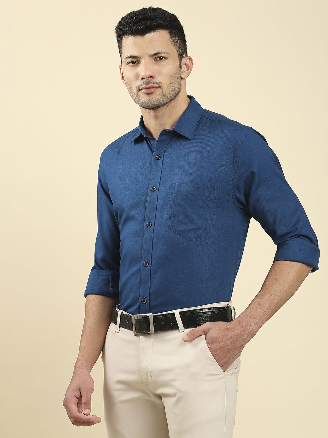 Buy Navy Blue Formal Shirt for Men Online in India