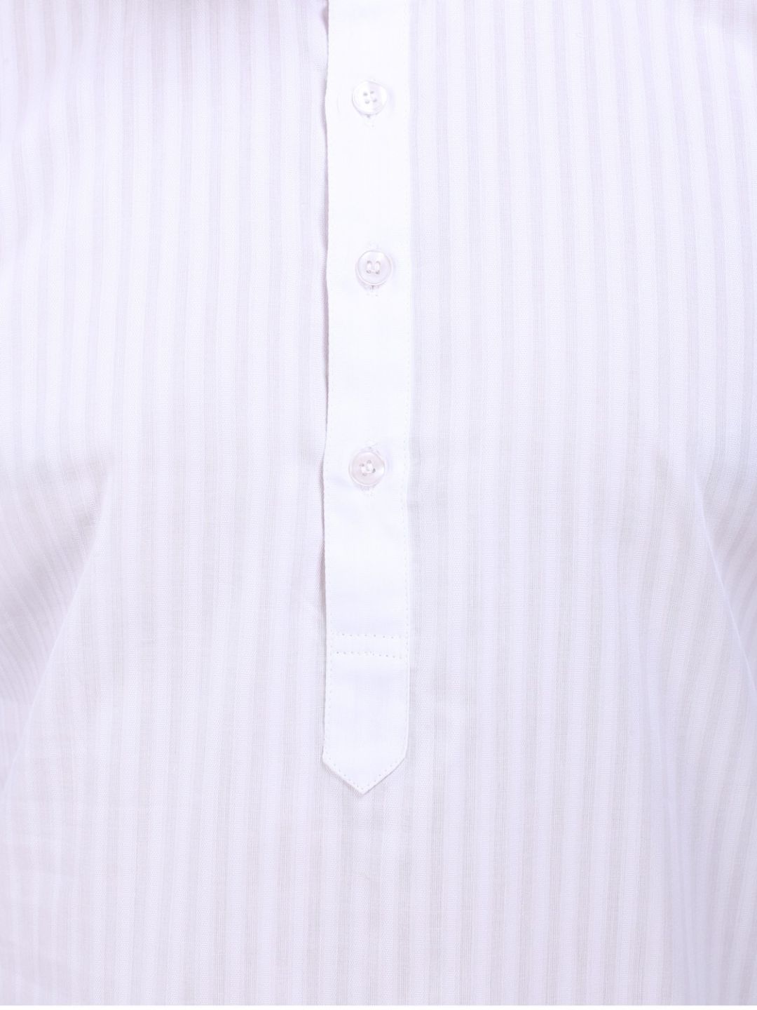 White Dobby Cotton Kurta (Stand Collar)