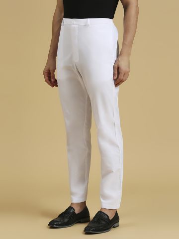 Men Off White Cotton High Waist Regular Fit Ticket Pocket Gurkha Pants Prom  Wear | eBay