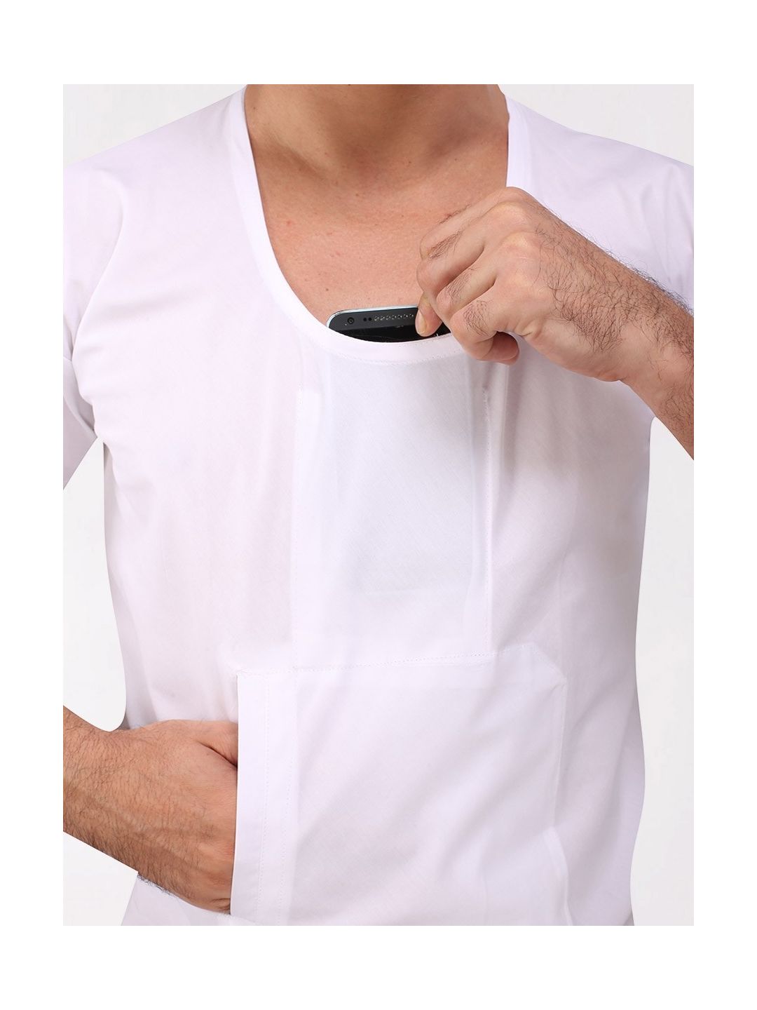 White Cotton Travel Vest (Half Sleeve)