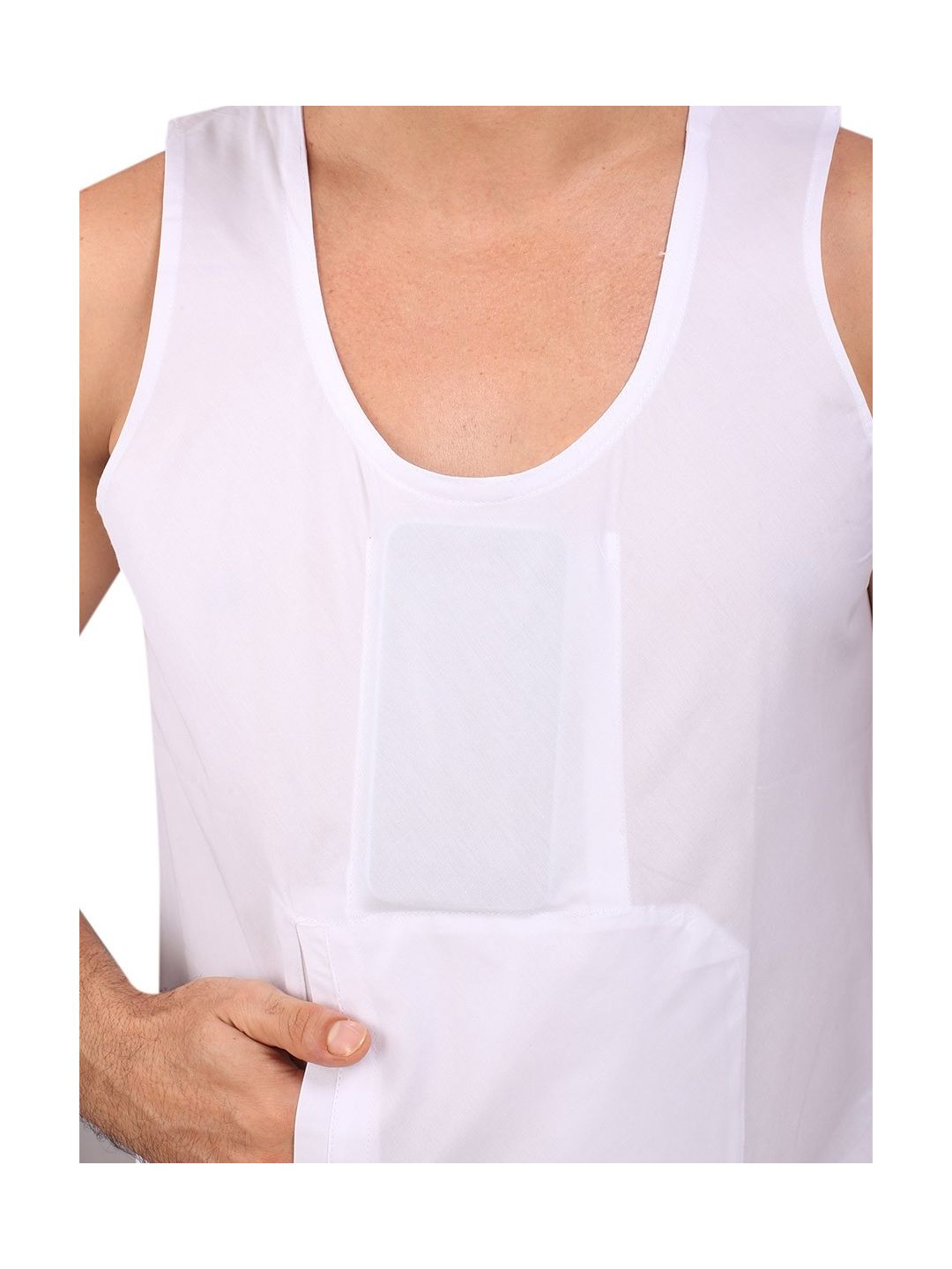 White Cotton Travel Vest (Sleeveless)