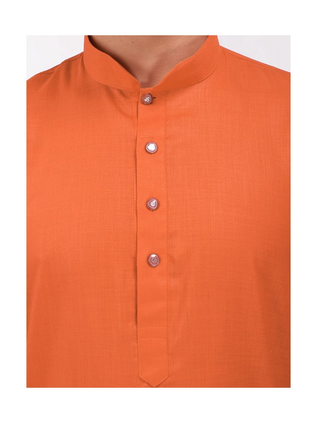 Orange Tussar Cotton Long Kurta