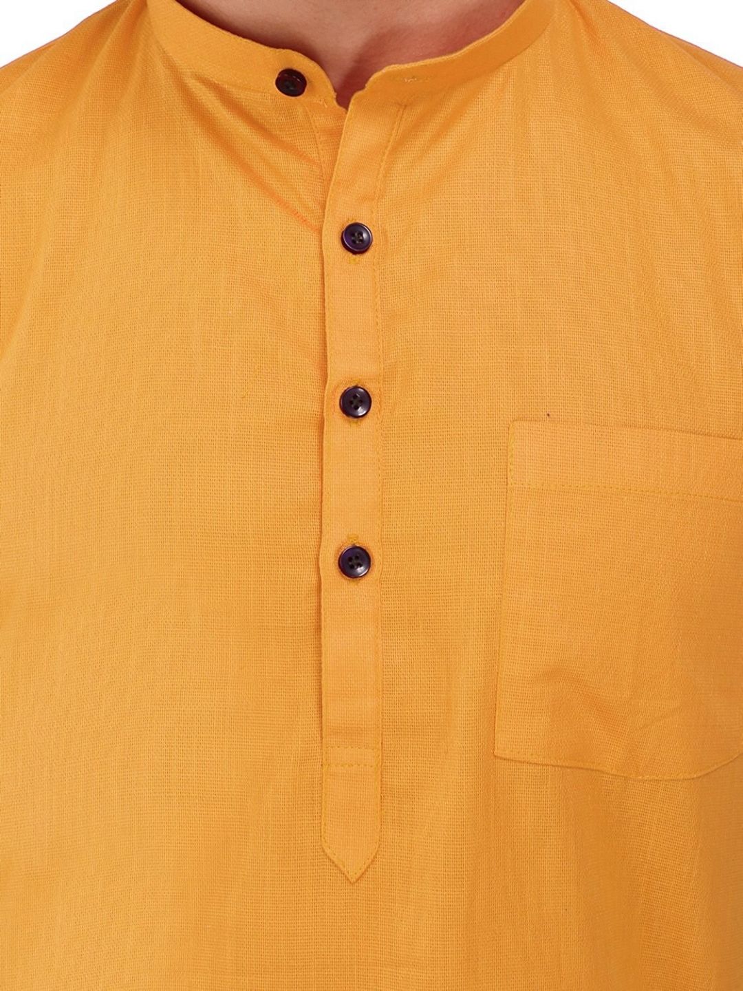 Rust Orange Roll Up Sleeve Linen Short Kurta