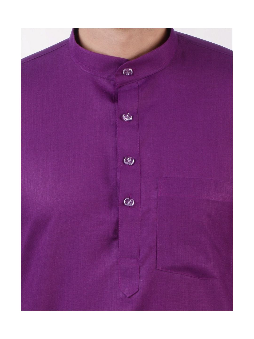 Purple Tussar Cotton Kurta (Half Sleeve)