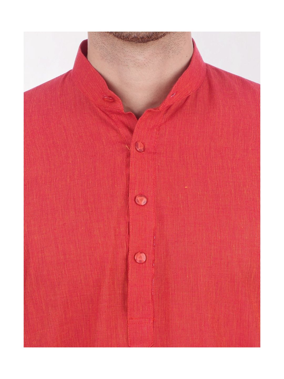 Red Handloom Cotton Kurta