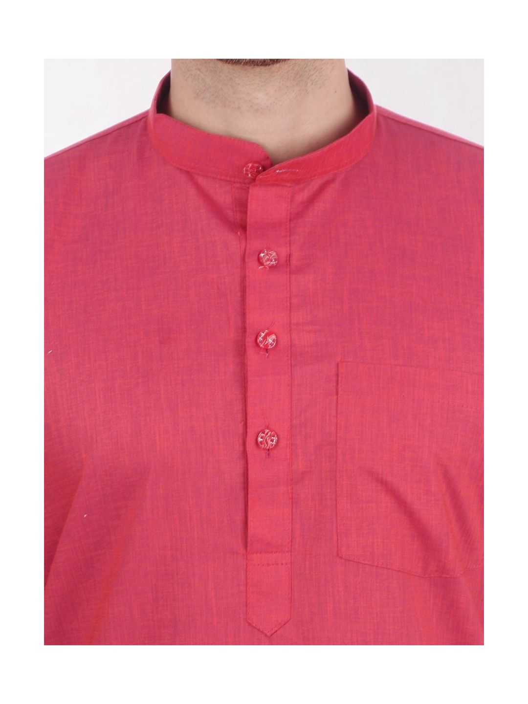 Pink Tussar Cotton Kurta (Half Sleeve)