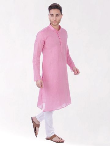 Light Pink Handloom Cotton Kurta