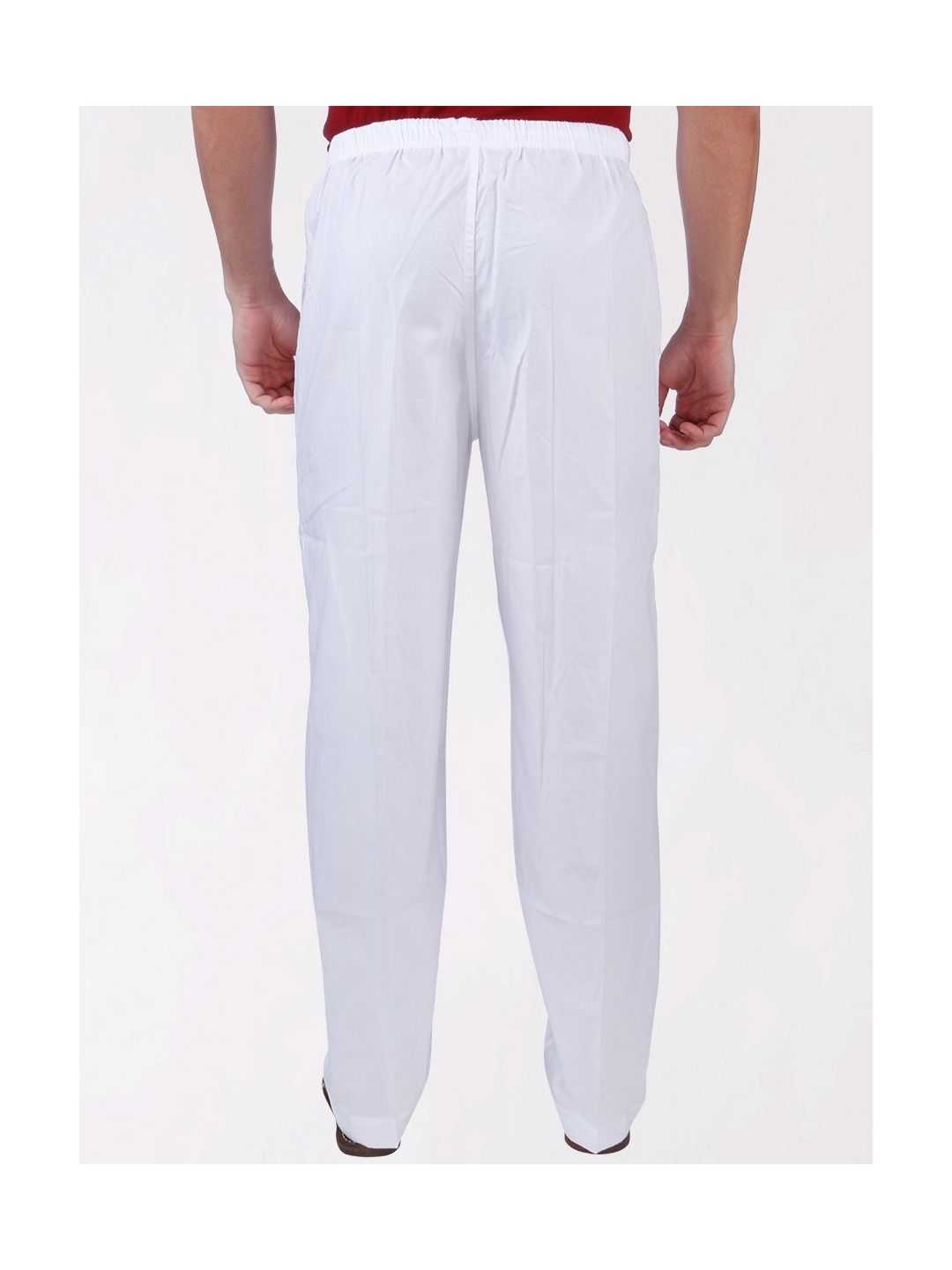 Men's Off-White Indian Pajama Pants - Solid Straight Cut | In-Sattva