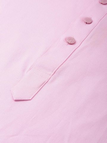 Pink Textured Premium Cotton Kurta