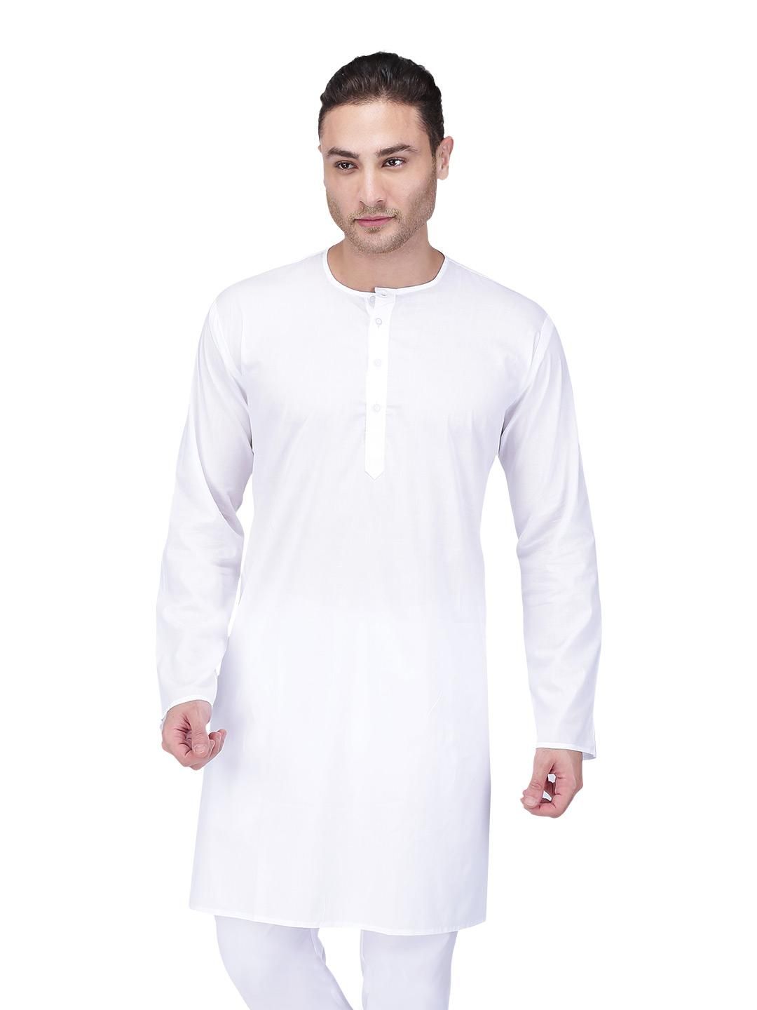Plain White Kurta Pajama For Men
