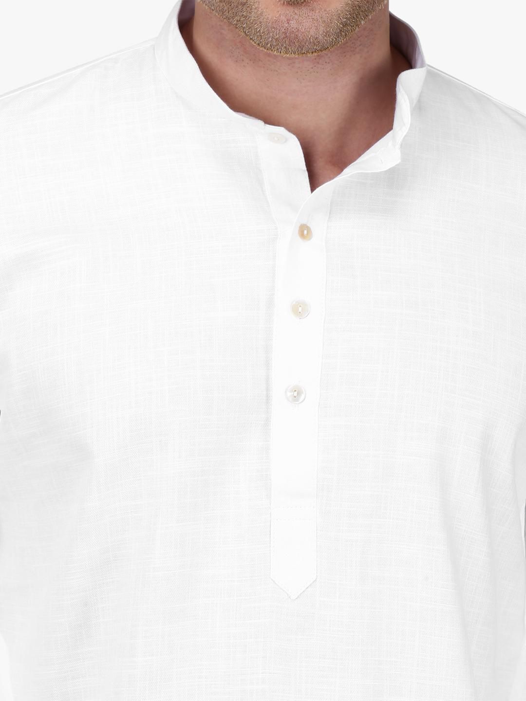 White Fit Handloom Dobby Cotton Kurta for Men Online SizeKurta 44 Color ...