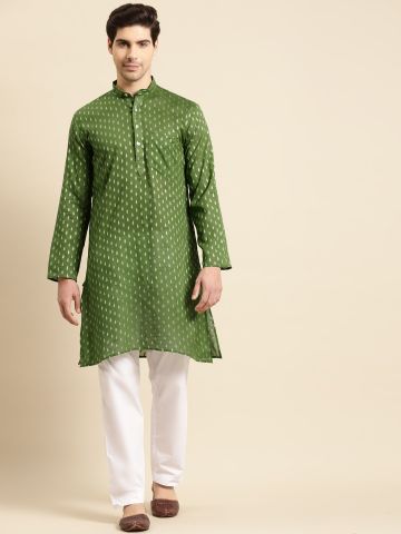 Olive Ethnic Motifs Woven...