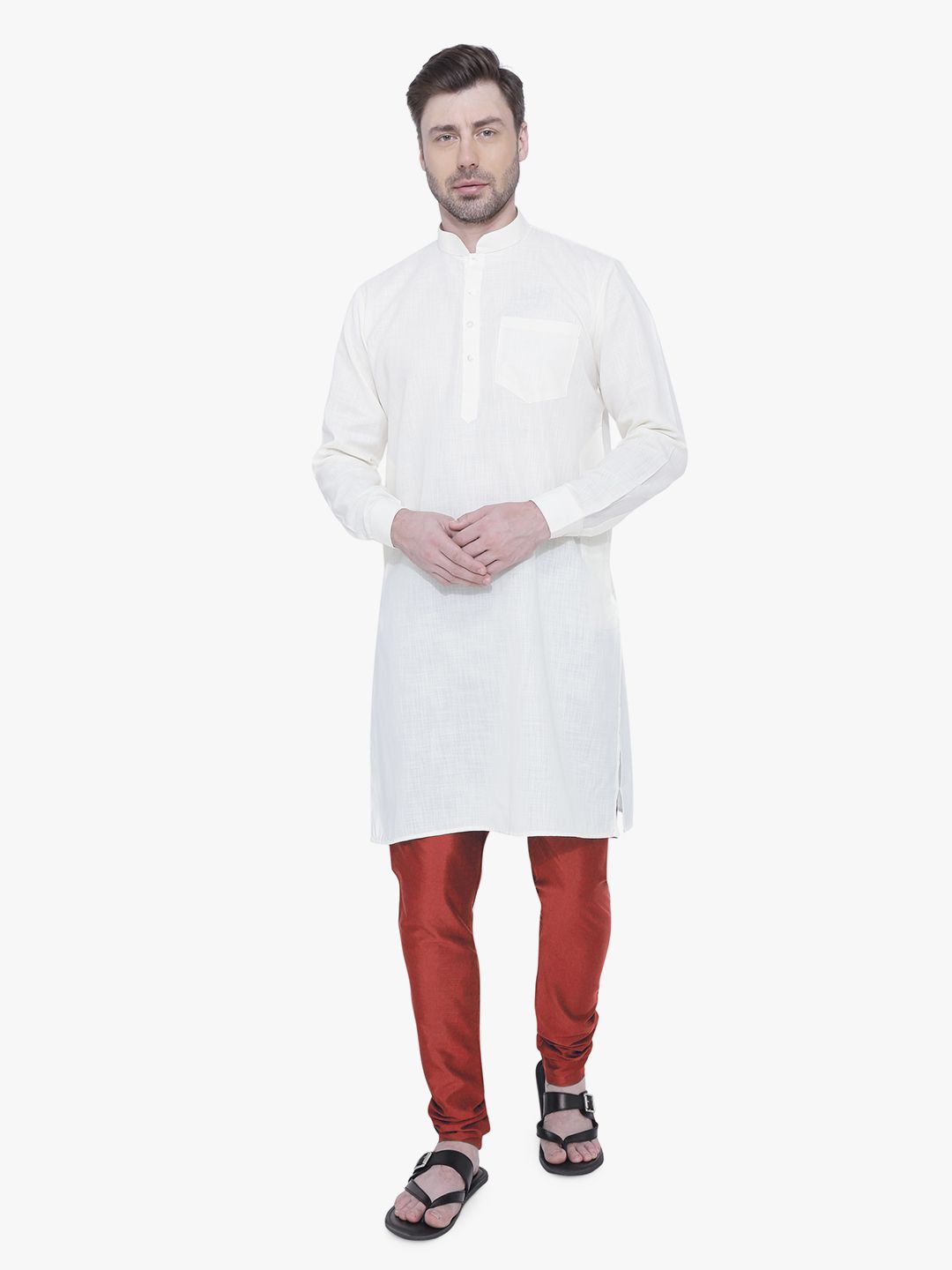 Men's Churidar | Buy Maroon Silk Cotton Mens Chudidar Online India ...